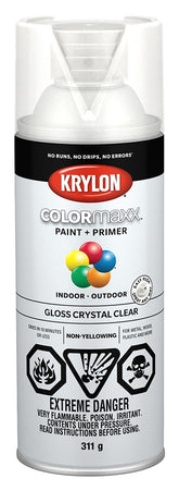 Krylon 455150007 Enamel Spray Paint, Gloss, Crystal Clear, 12 oz, Can